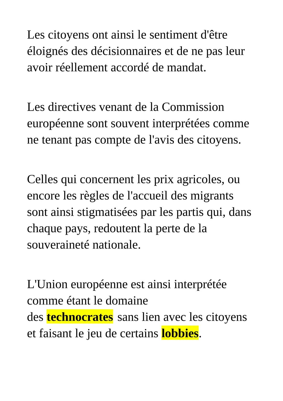 Le fonctionnement
de l'union
européenne face aux citoyens
et aux états
L'Union européenne constitue un cas
unique au monde de construction s