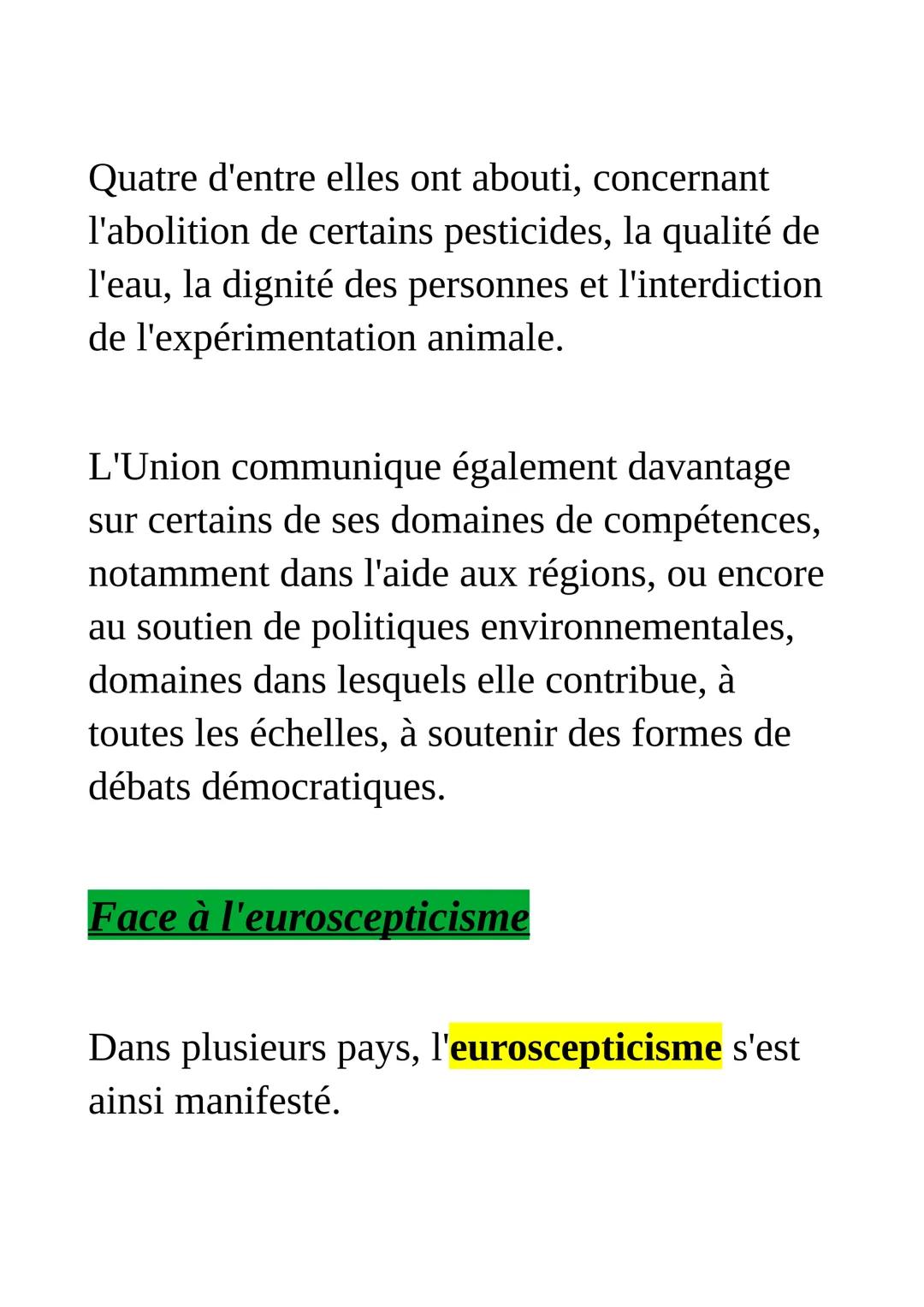 Le fonctionnement
de l'union
européenne face aux citoyens
et aux états
L'Union européenne constitue un cas
unique au monde de construction s