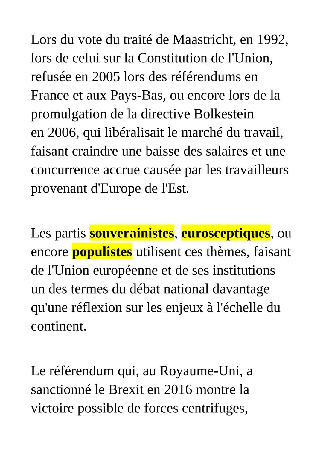 Le fonctionnement
de l'union
européenne face aux citoyens
et aux états
L'Union européenne constitue un cas
unique au monde de construction s