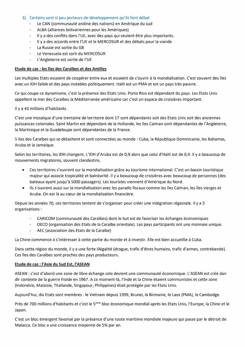 I.
Des territoires inégalement intégrés dans la mondialisation quelle que soit l'échelle considérée
A) Les facteurs d'intégration à la mondi