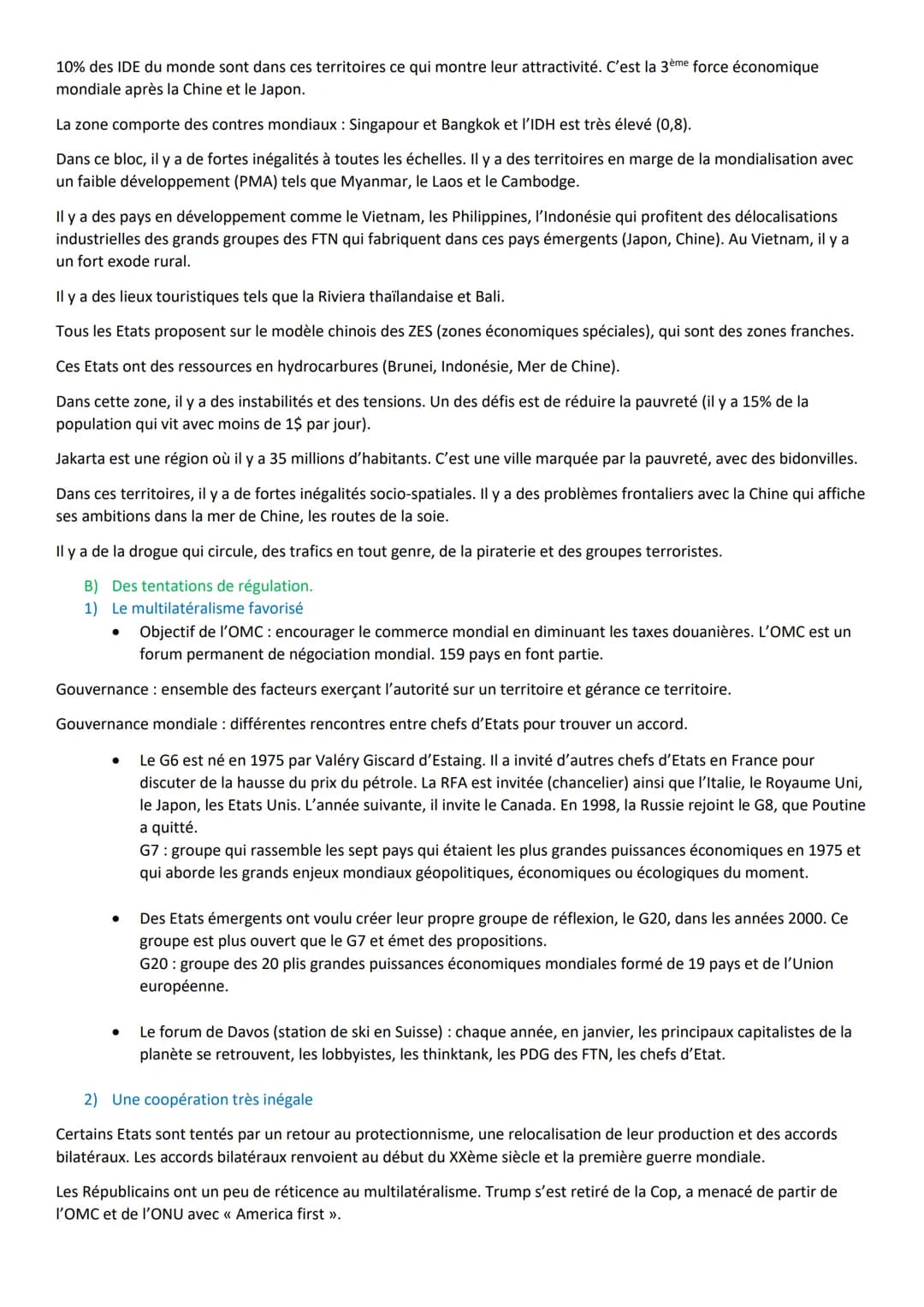 I.
Des territoires inégalement intégrés dans la mondialisation quelle que soit l'échelle considérée
A) Les facteurs d'intégration à la mondi
