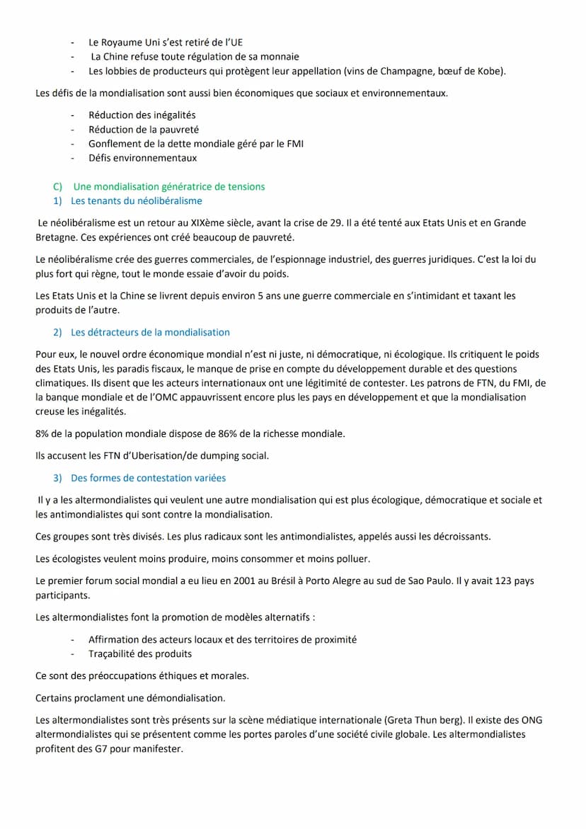 I.
Des territoires inégalement intégrés dans la mondialisation quelle que soit l'échelle considérée
A) Les facteurs d'intégration à la mondi