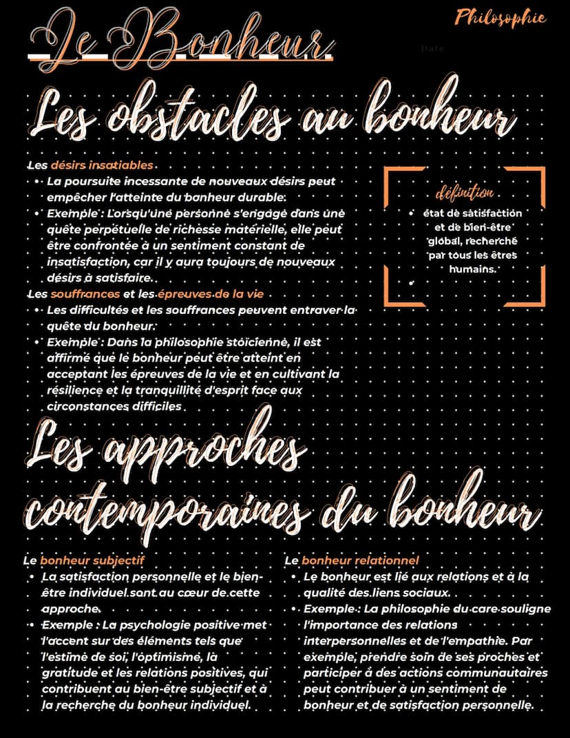De Bonheur.
Les différentes conceptions
du bonheur
Le bonheur hédoniste
•Fondé sur la recherche du plaisir et l'évitement de la
.douleur..
.