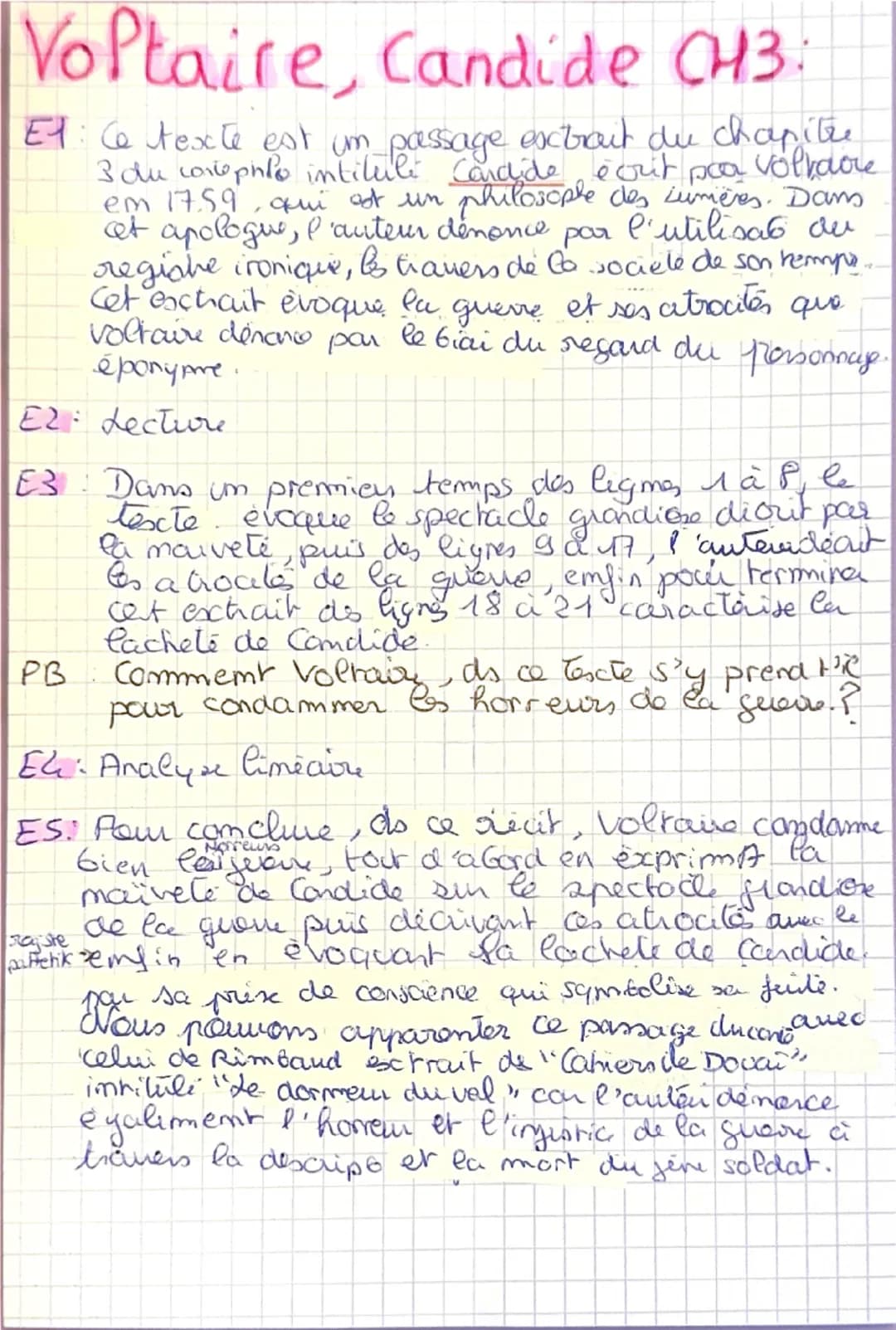 Spectacle radiose de la
sheve décrit by candide
des atrocite
no
lacktee
Objet d'étude La littérature d'idées du XVIème au XVIIIème siècle
Pa