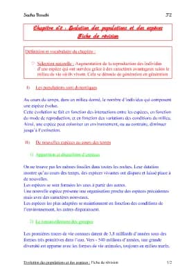 Know SVT - ÉVOLUTION DES POPULATIONS ET DES ESPÈCES - 3eme thumbnail
