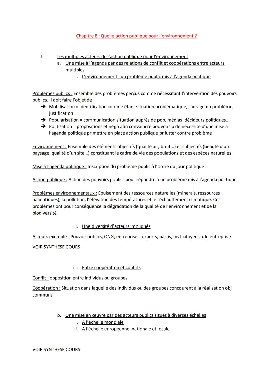 |-
Chapitre 8: Quelle action publique pour l'environnement ?
Les multiples acteurs de l'action publique pour l'environnement
a. Une mise à l