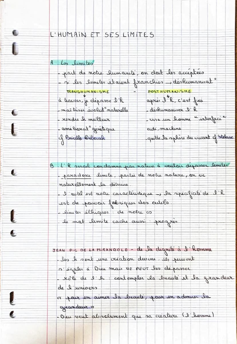 i
E
C
1
L'HUMAIN ET SES LIMITES
A Les limites.
part de notre humanité, on doit les acceptées
si les limites it aient franchies
deshumanis at