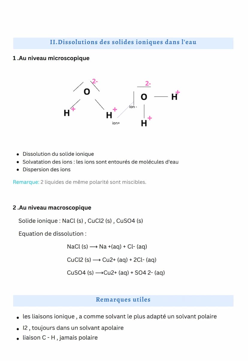 Chap 9: Structure et propriétés de
la matière
1.Solide ionique
Un solide ionique est un solide, constituée d'ions chargés positivement et
d'