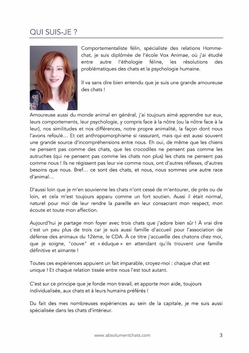 Les 5 fondements
d'une relation harmonieuse
avec votre chat
Le guide des bonnes manières
Absolument
Chats
www.absolumentchats.com
Marion Ruf