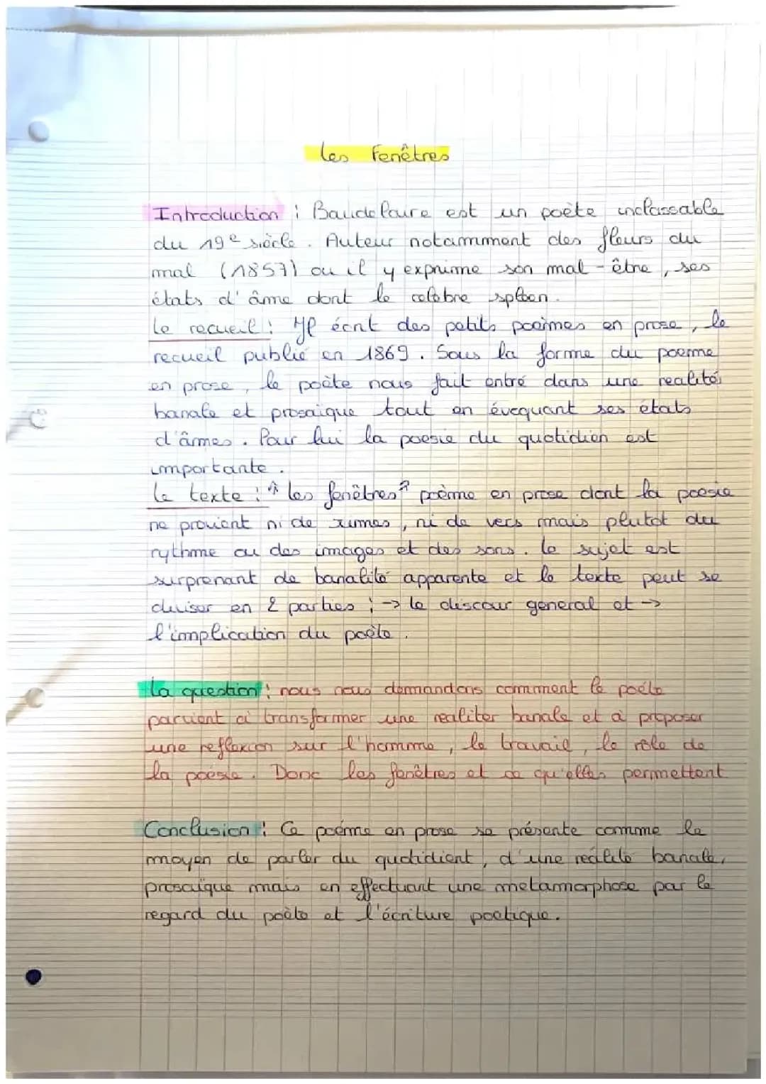 explication linéaire « les fenêtres » baudelaire 