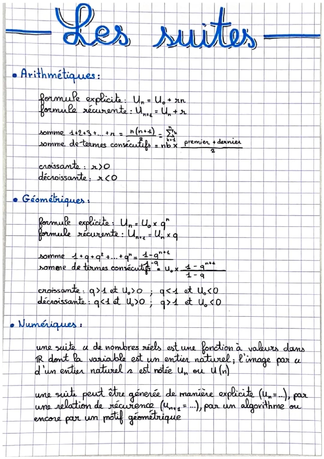 Les suites numériques 