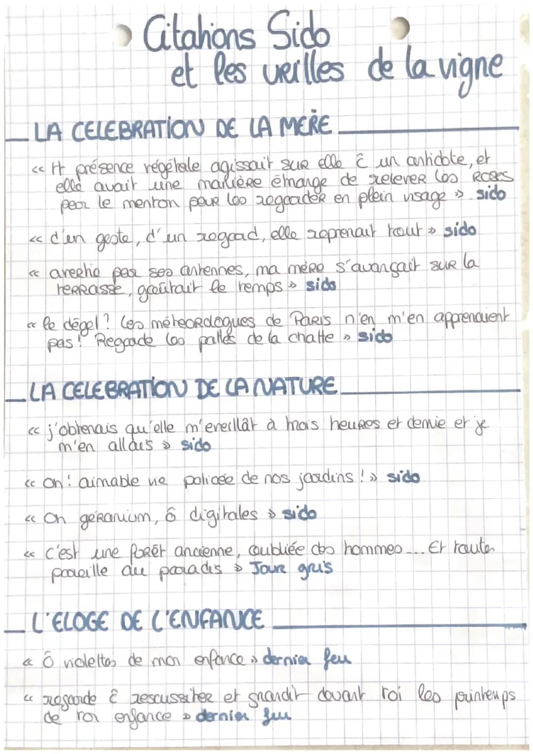 • Citations Sido
et les veilles de la vigne
LA CELEBRATION DE LA MERE
مها
<< It présence régétale agissait sur elle ĉ un antidote, et
elle a