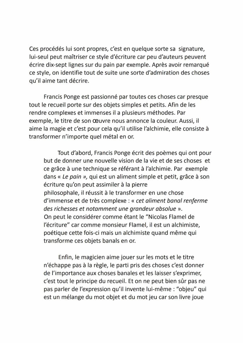 Le Parti pris des choses
Après cette analyse approfondie, j'ai décidé de vous présenter
l'œuvre que j'ai le plus appréciée parmi toutes cell