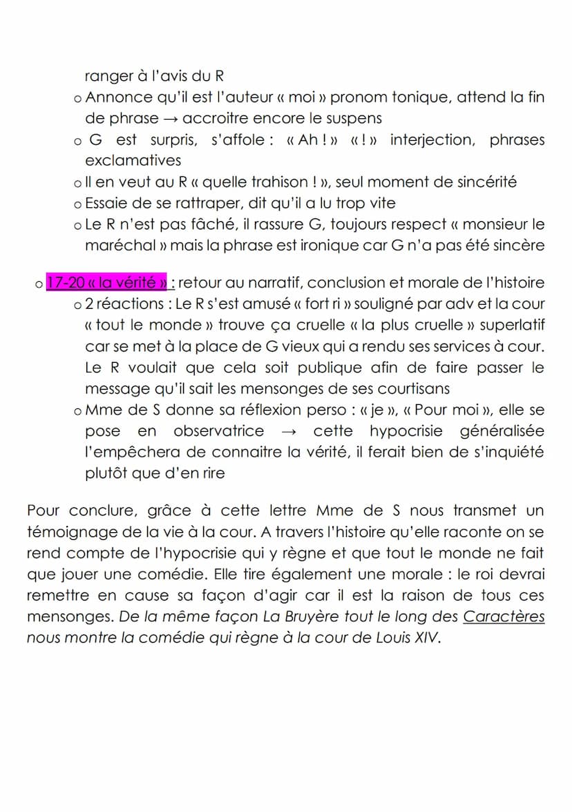 Texte n°1: Madame de Sévigné, Lettres, Lettre à M. de
Pomponne
Ce texte est une des nombreuses lettres qu'il nous reste des
échanges épistol