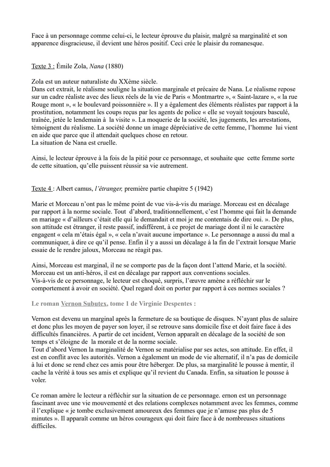 Le roman du moyen Age au XXIème siècle
Objet d'étude n°3
Abbé Prévost, Manon Lescaut ;
Parcours associé : « Personnage en marge, plaisir du 