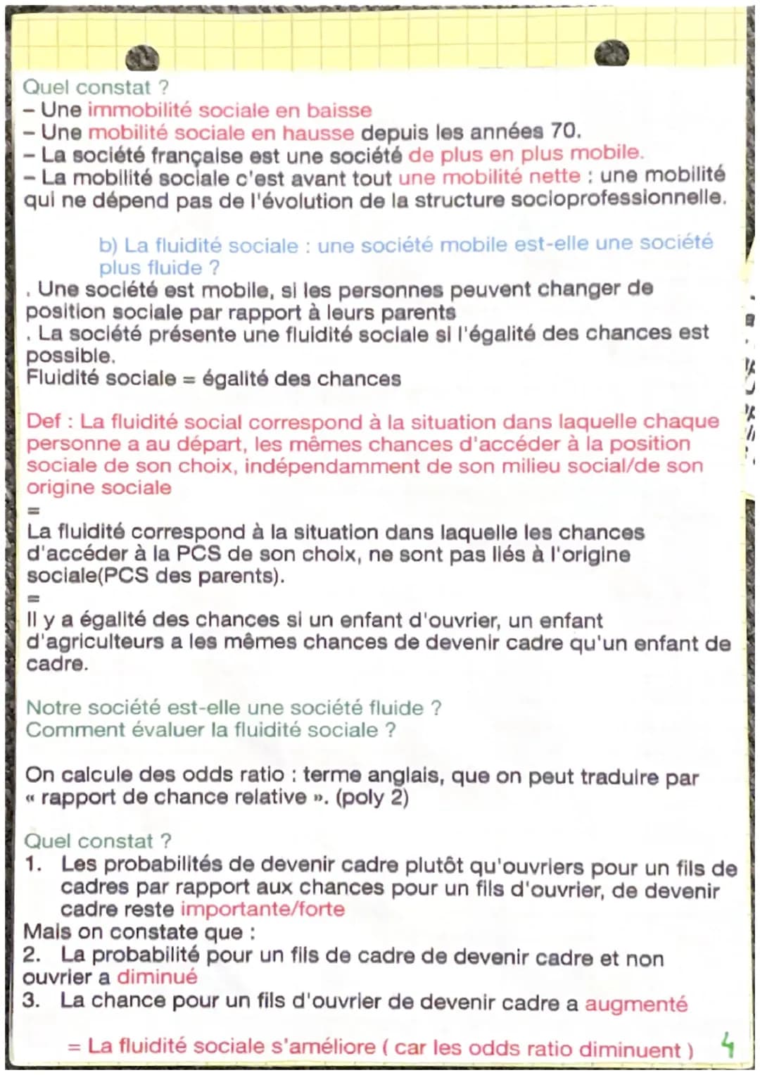 Chapitre 3 : quelles sont les caractéristiques contemporaines et les
facteurs de la mobilité sociale ?
I. Comprendre la mobilité social inte