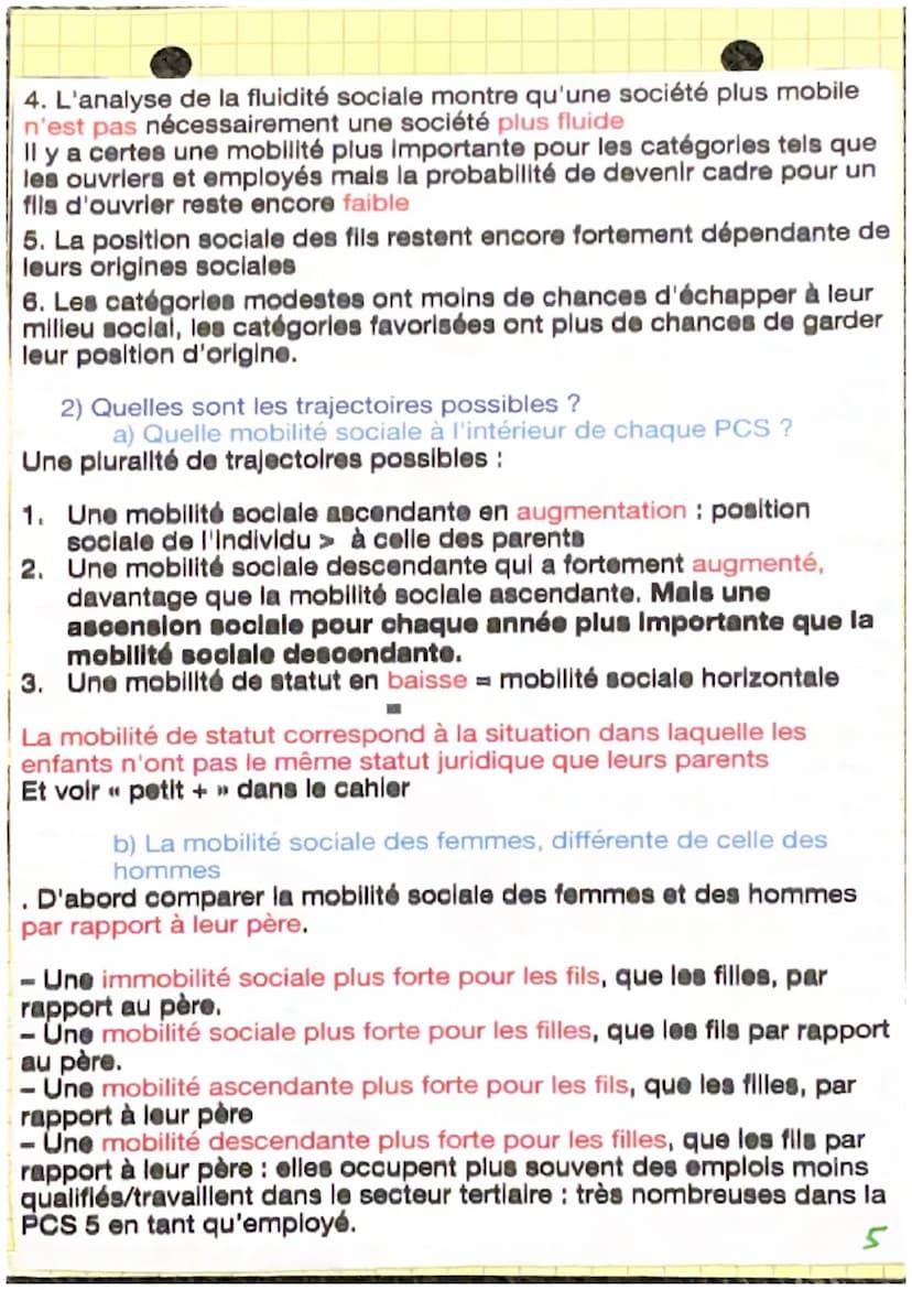 Chapitre 3 : quelles sont les caractéristiques contemporaines et les
facteurs de la mobilité sociale ?
I. Comprendre la mobilité social inte