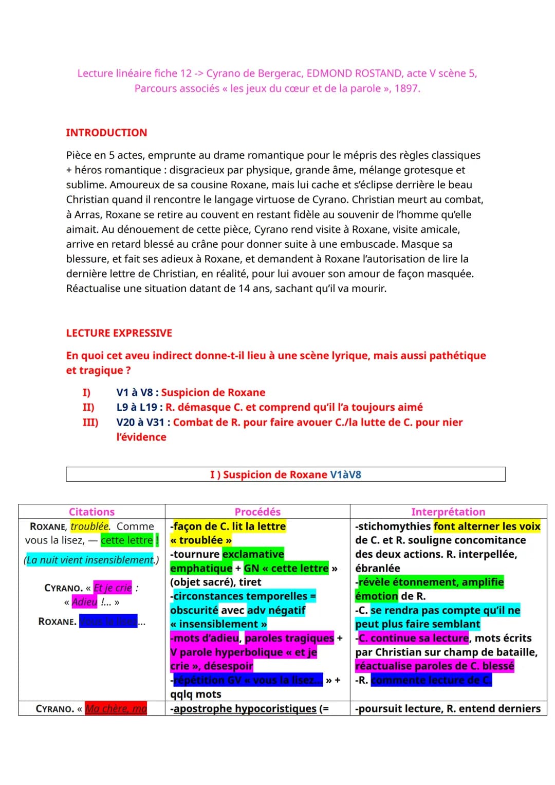 LL12 Cyrano de Bergerac Acte V scène 5