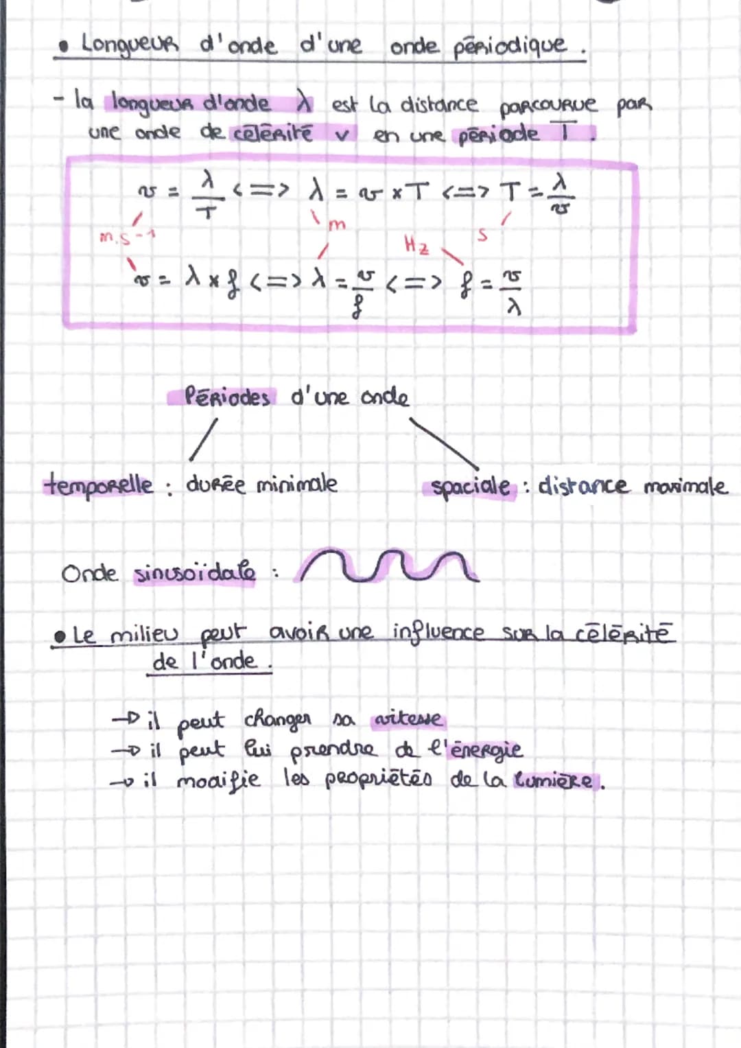 physique
» ONDES MEQUANIQUES
definitions:
・perturbation : deformation temporaire et
1:
locale de la matière. C'est le fait de
se déplacer, d