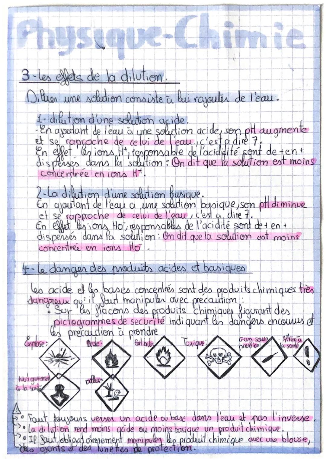 Physique-Chimic
Solution
Chapitre: Mocide et basique
pH abreviation de potentiel hydrogène est une grandeur sans
Unité
que indique l'acidité