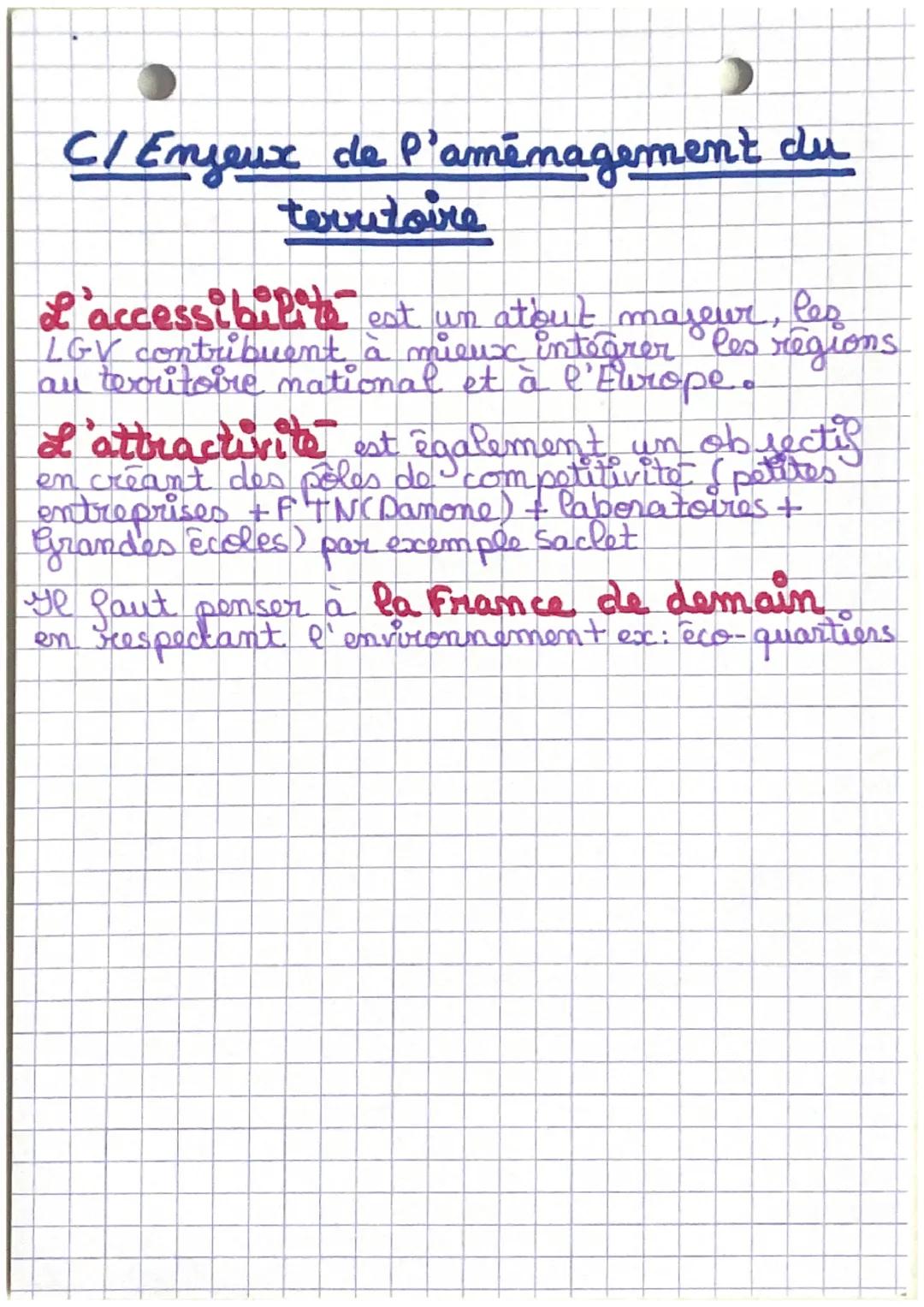# L'aménagement
du territoire:
## A/Les inégalités du territoire
En France, le territoire n'est pas homogene:
La mondialisation veen force l
