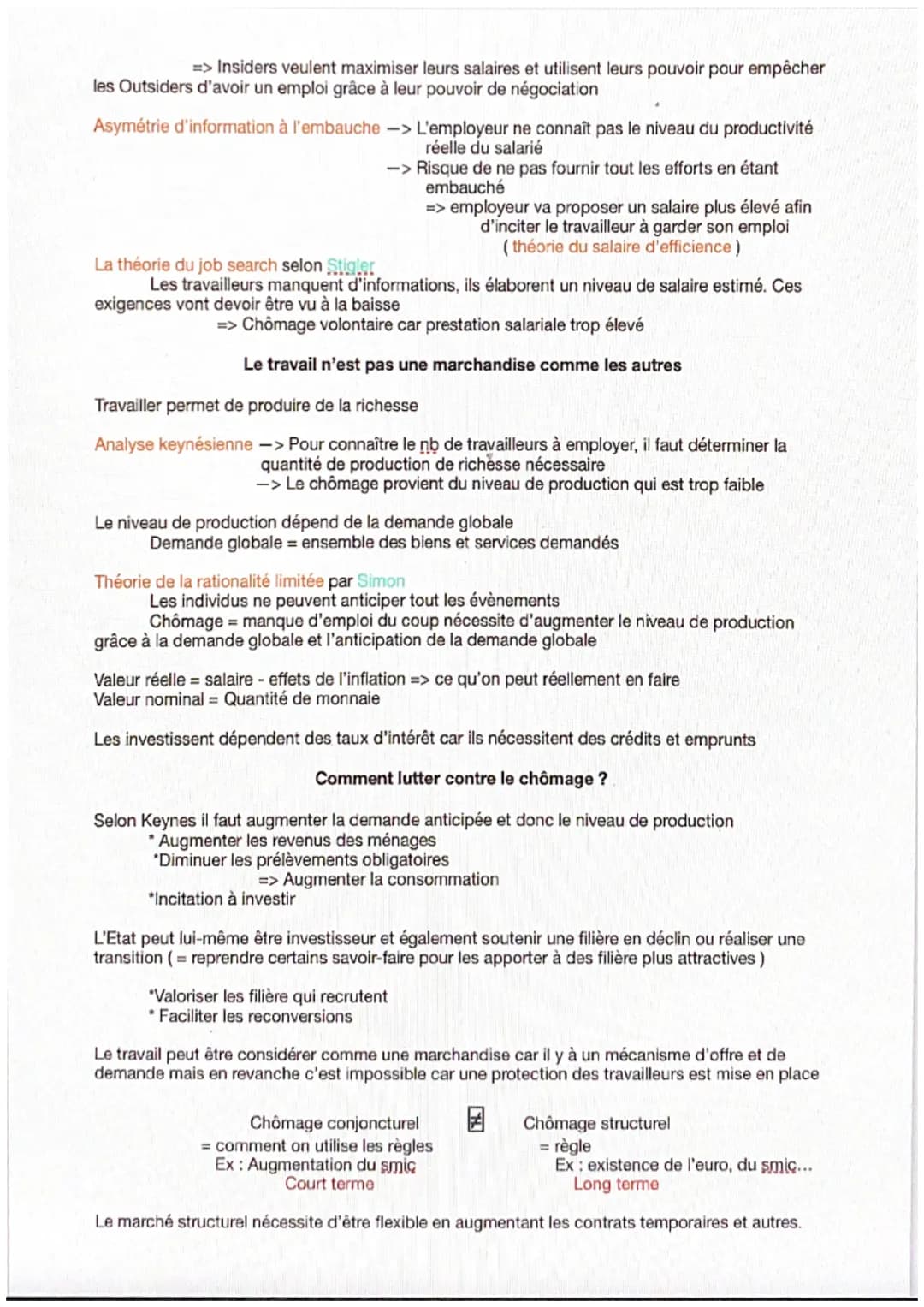 Comment lutter contre le chômage ?
Le chômage défini l'accès aux ressources et afin de lutter contre, il faut comprendre le
phénomène.
Econo