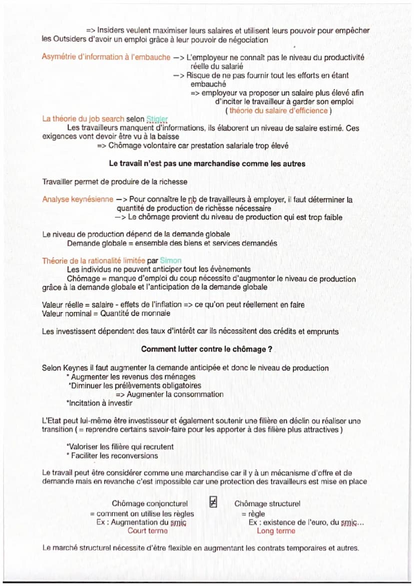 Comment lutter contre le chômage ?
Le chômage défini l'accès aux ressources et afin de lutter contre, il faut comprendre le
phénomène.
Econo