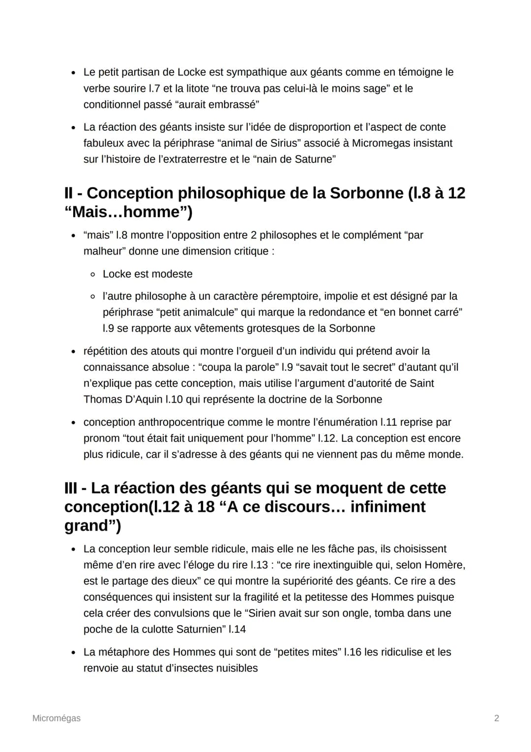 Micromégas
Intro
C'est un conte philosophique merveilleux de Voltaire. Le genre du conte
philosophique associe une histoire pleine de fantai