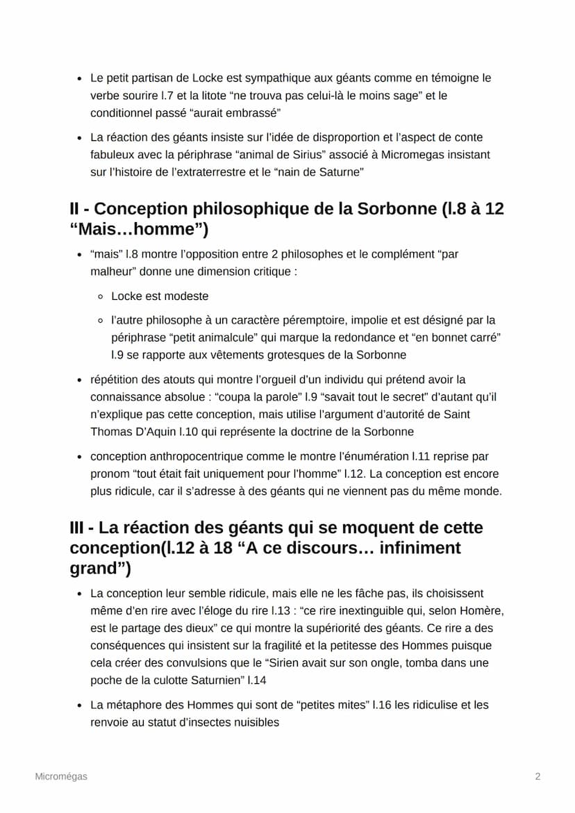 Micromégas
Intro
C'est un conte philosophique merveilleux de Voltaire. Le genre du conte
philosophique associe une histoire pleine de fantai