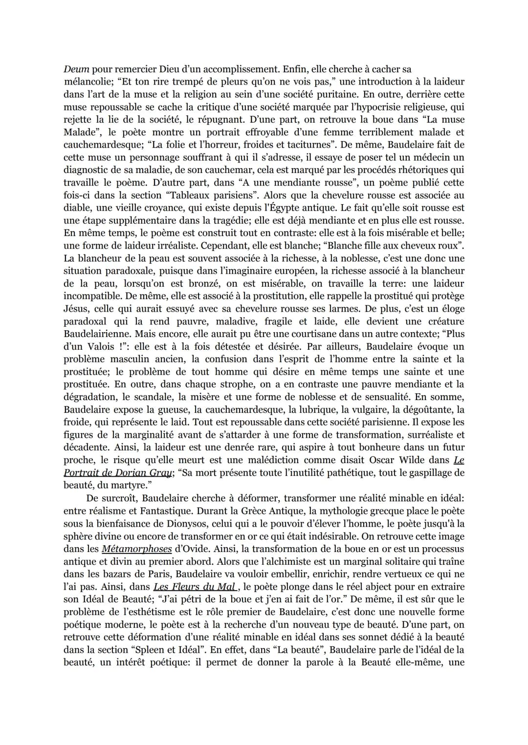 Sujet : La poésie peut-elle, selon les mots employés dans "Le Soleil", "ennoblir les choses les
plus viles" ?
"L'artiste est celui qui crée 