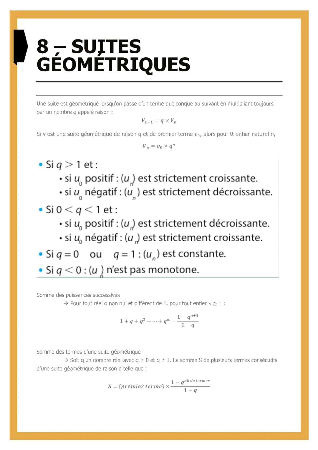Les suites géométriques 