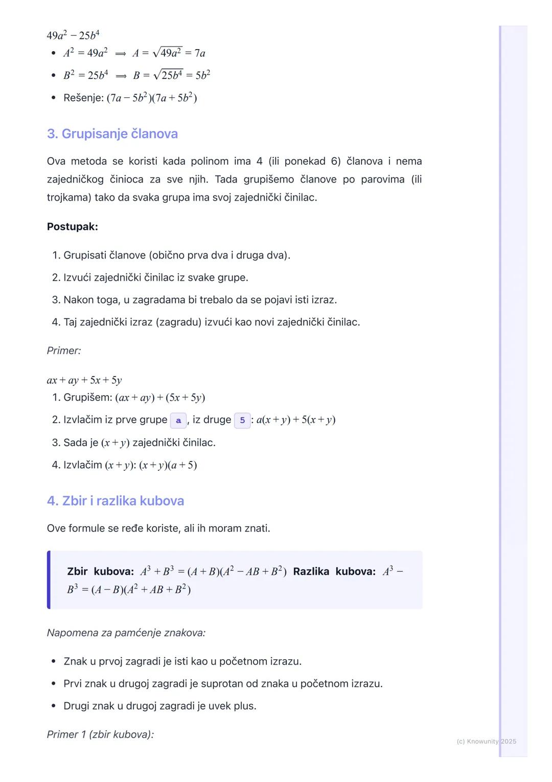 # Rastavljanje polinoma na
činioce

Uvod u rastavljanje polinoma

Rastavljanje polinoma na činioce (ili faktorizacija) je proces pisanja pol