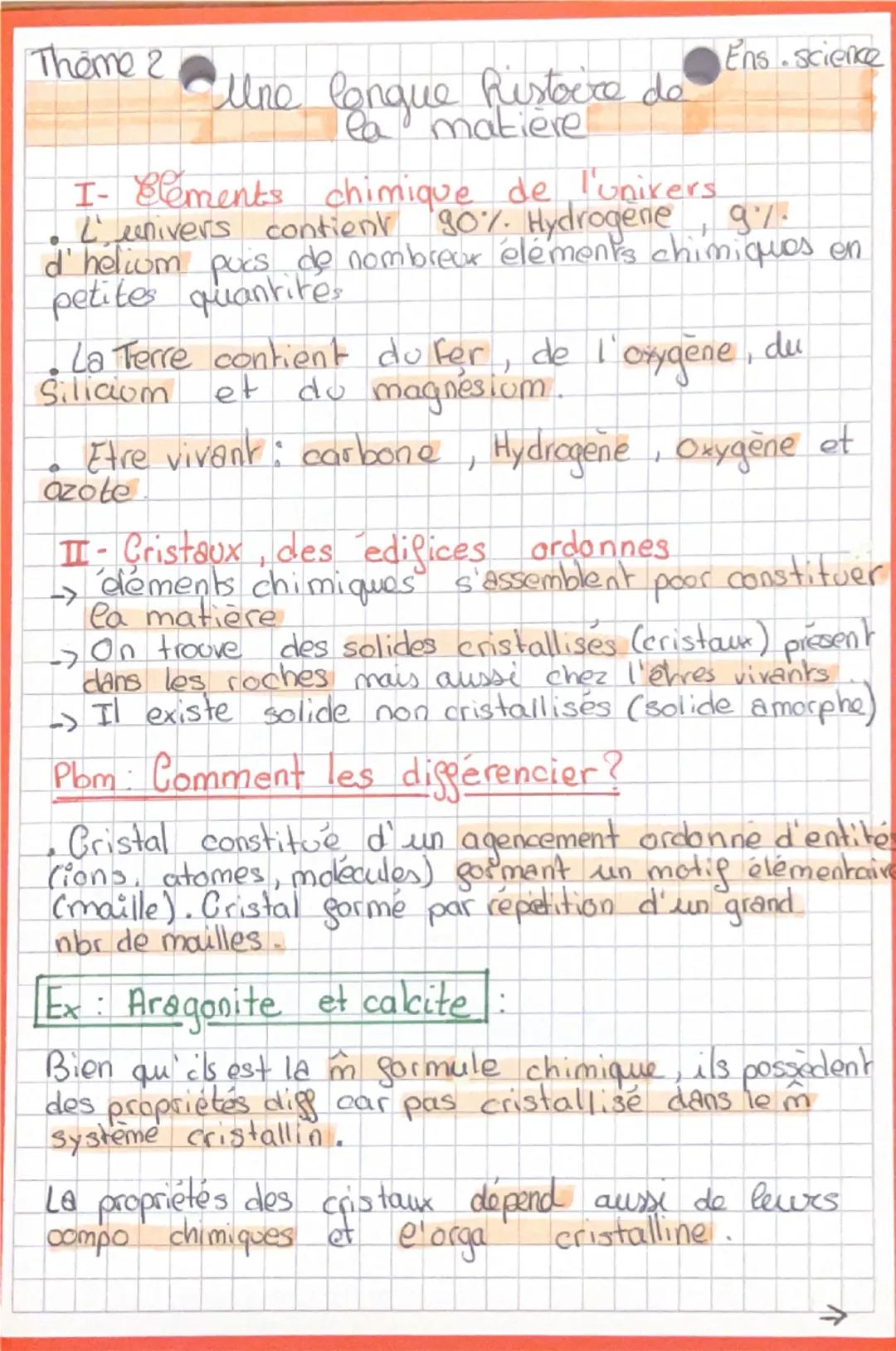 Theme 2

lune longue Ristoire de
la matiere

I- Elements chimique de l'univers
Ens science

L'univers contient 90%. Hydrogene, 9%.
d'hélium 