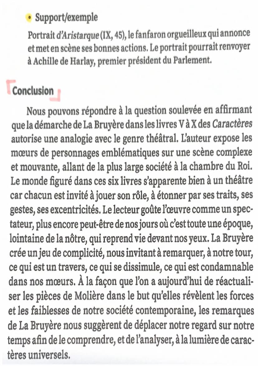 En vue de l'écrit : la dissertation
Sujet 1
► Pourquoi peut-on dire que les livres Và X des Caractères
développent l'idée que le monde est u