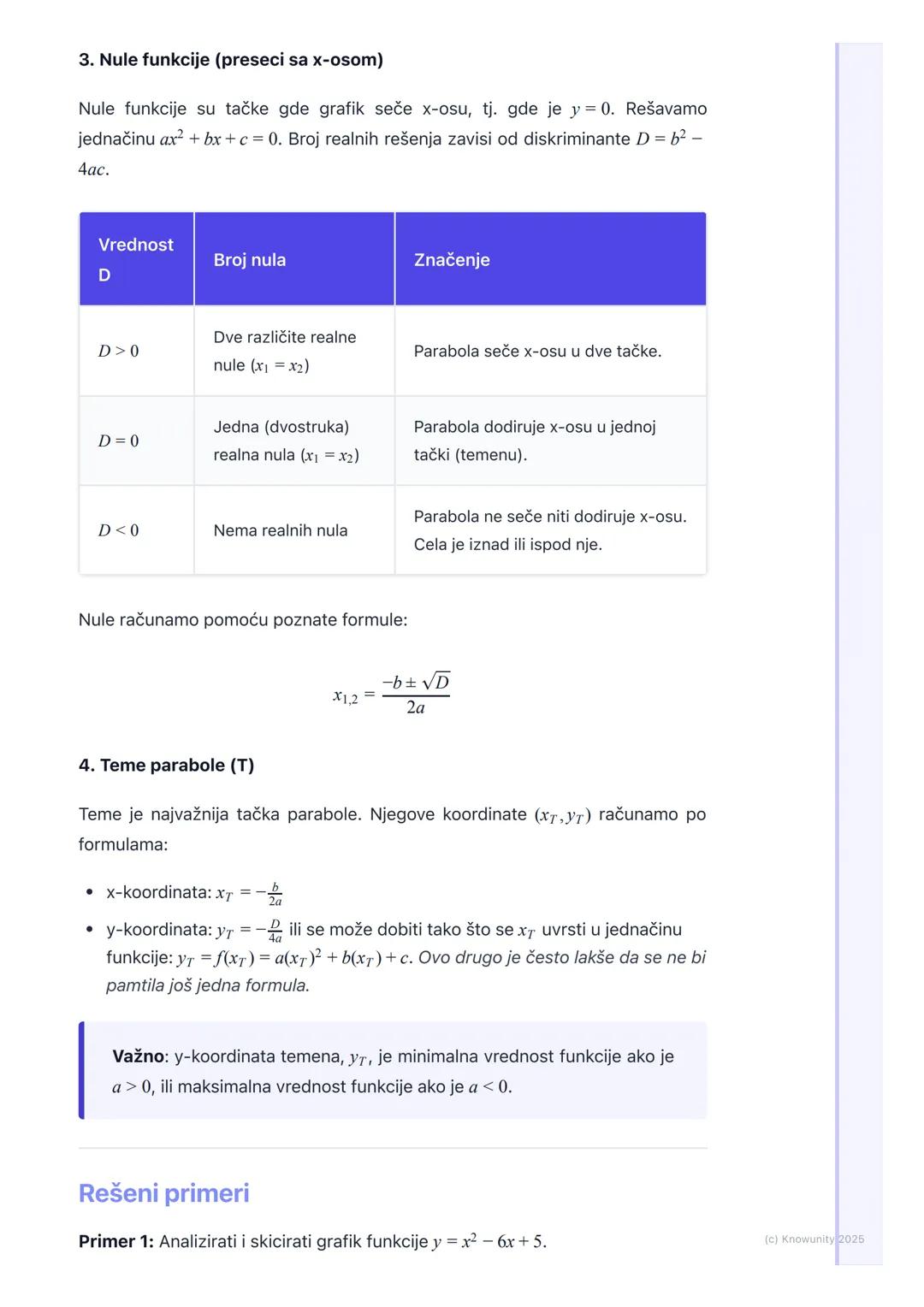 # Kvadratna funkcija (parabola)

Uvod u kvadratnu funkciju

Kvadratna funkcija je polinom drugog stepena. Njen opšti oblik je y = ax2 + bx +
