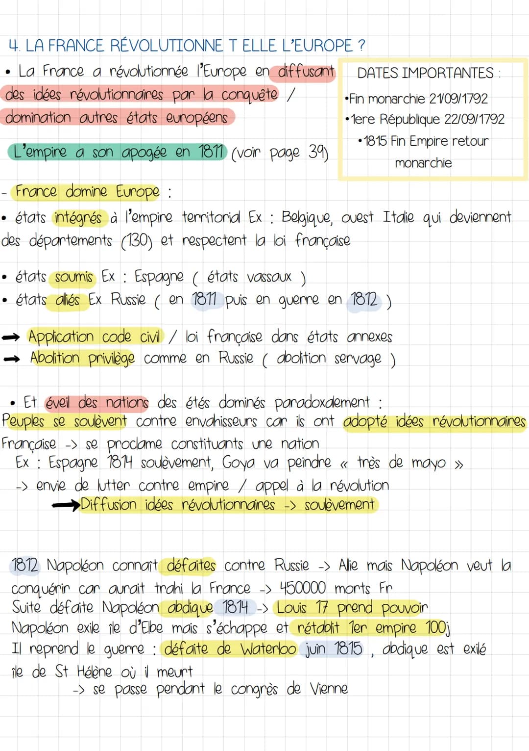 Histoire
H1 LA RÉVOLUTION ET L'EMPIRE
COMMENT LA RÉVOLUTION FRANÇAISE ET L'EMPIRE
APPORTENT ILS UNE NOUVELLE DÉFINITION DE LA NATION ET
UNE 