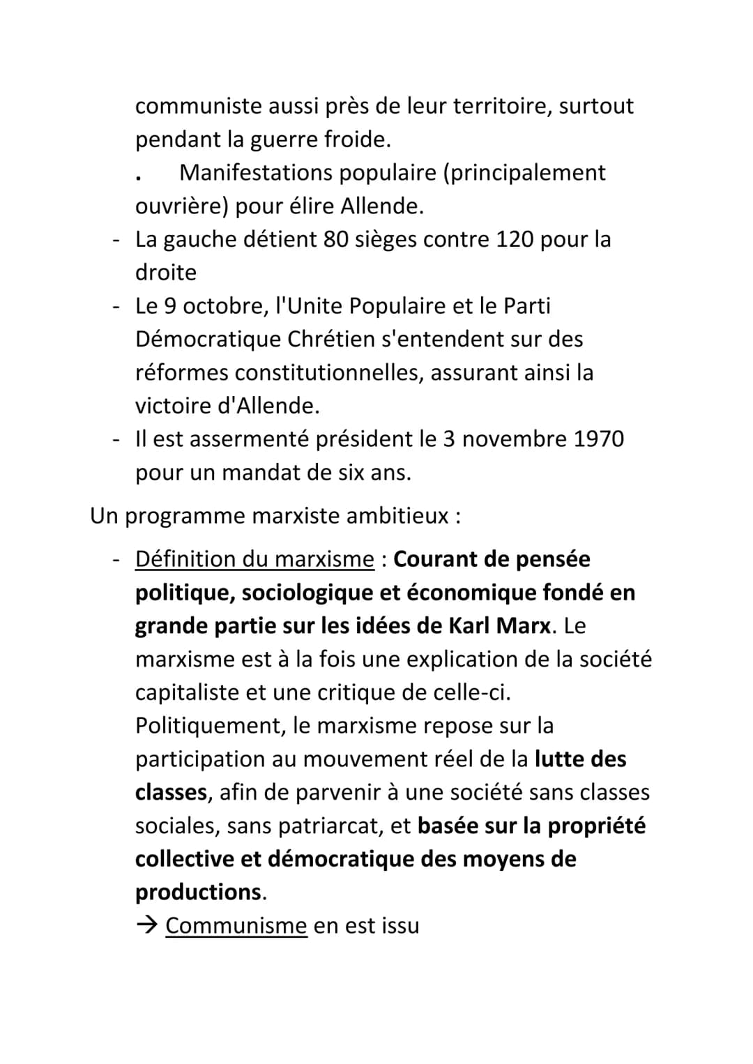 Qui est Salvador Allende ?
Né en 1908 / Mort en 1973 (suicide)
Socialiste, président du Senat Chilien puis de la
République du Chili pour êt