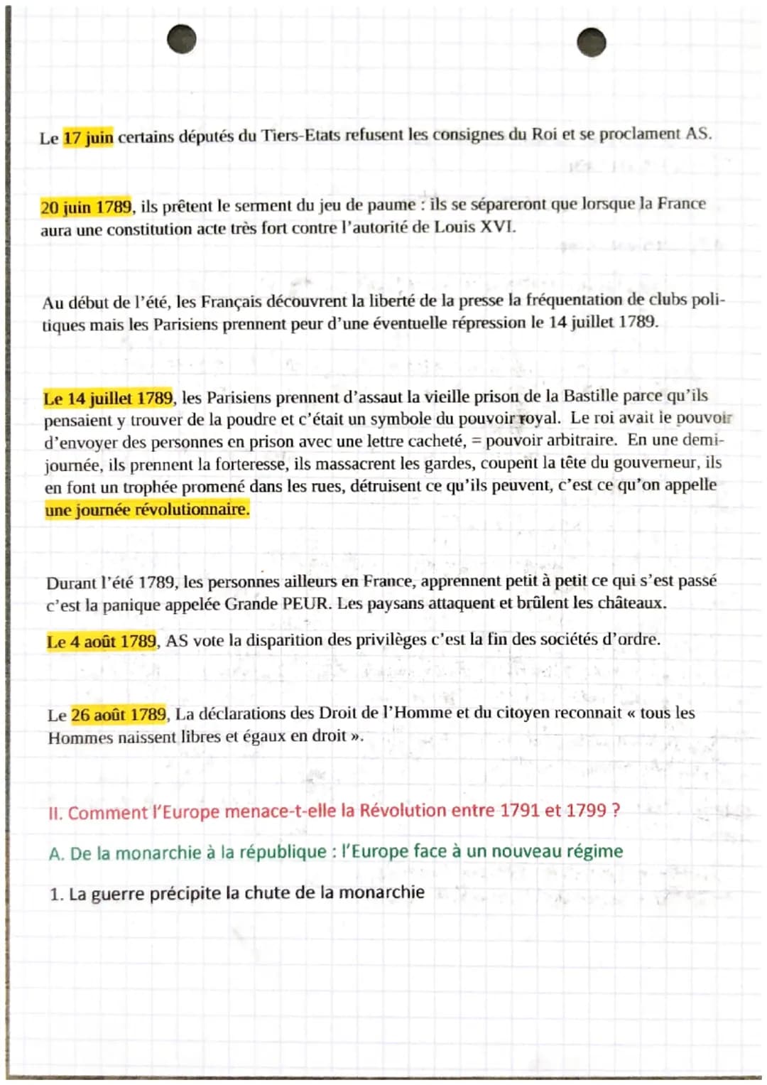 nistaire
Chapitre 1
L'EUROPE BOULEVERSEE PAR LA REVOLUTION FRANÇAISE, 1789-1815
Introduction :
En 1789, la France entre en révolution, elle 