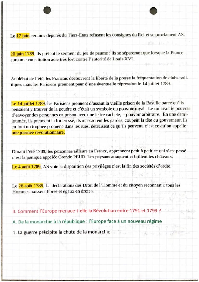 nistaire
Chapitre 1
L'EUROPE BOULEVERSEE PAR LA REVOLUTION FRANÇAISE, 1789-1815
Introduction :
En 1789, la France entre en révolution, elle 