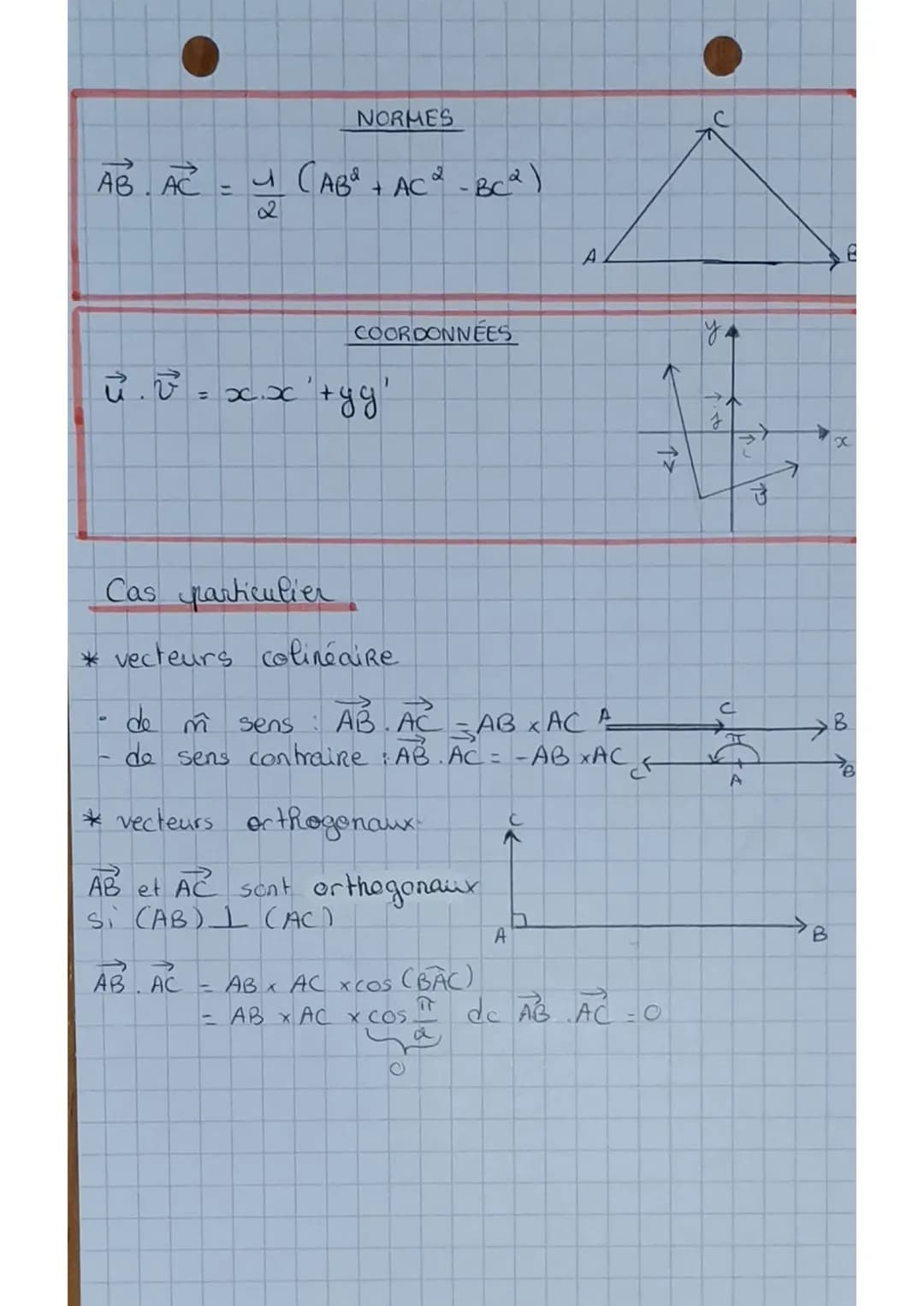 •math
I NORMe d'un vecteur
On appelle norme de 2 le Réel
nul, note 11 & 11, défini par 11ữll = AB
posits
PRODUIT SCALAIRE
Norme d'un vecteur