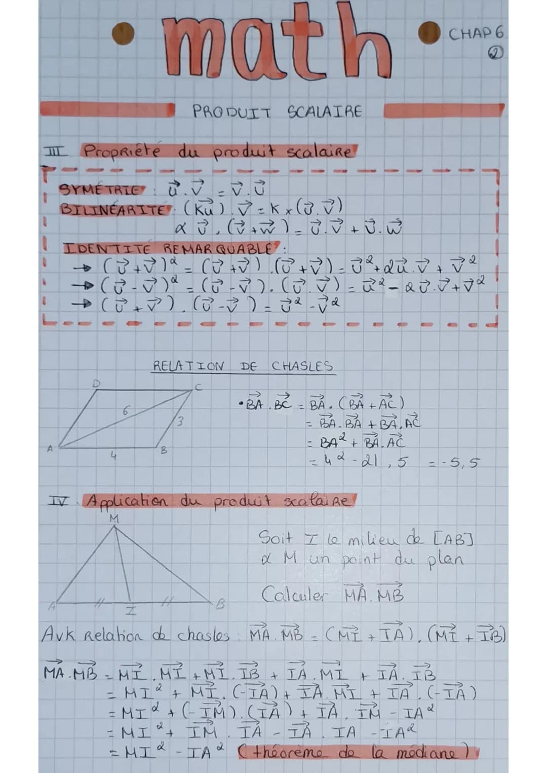 •math
I NORMe d'un vecteur
On appelle norme de 2 le Réel
nul, note 11 & 11, défini par 11ữll = AB
posits
PRODUIT SCALAIRE
Norme d'un vecteur