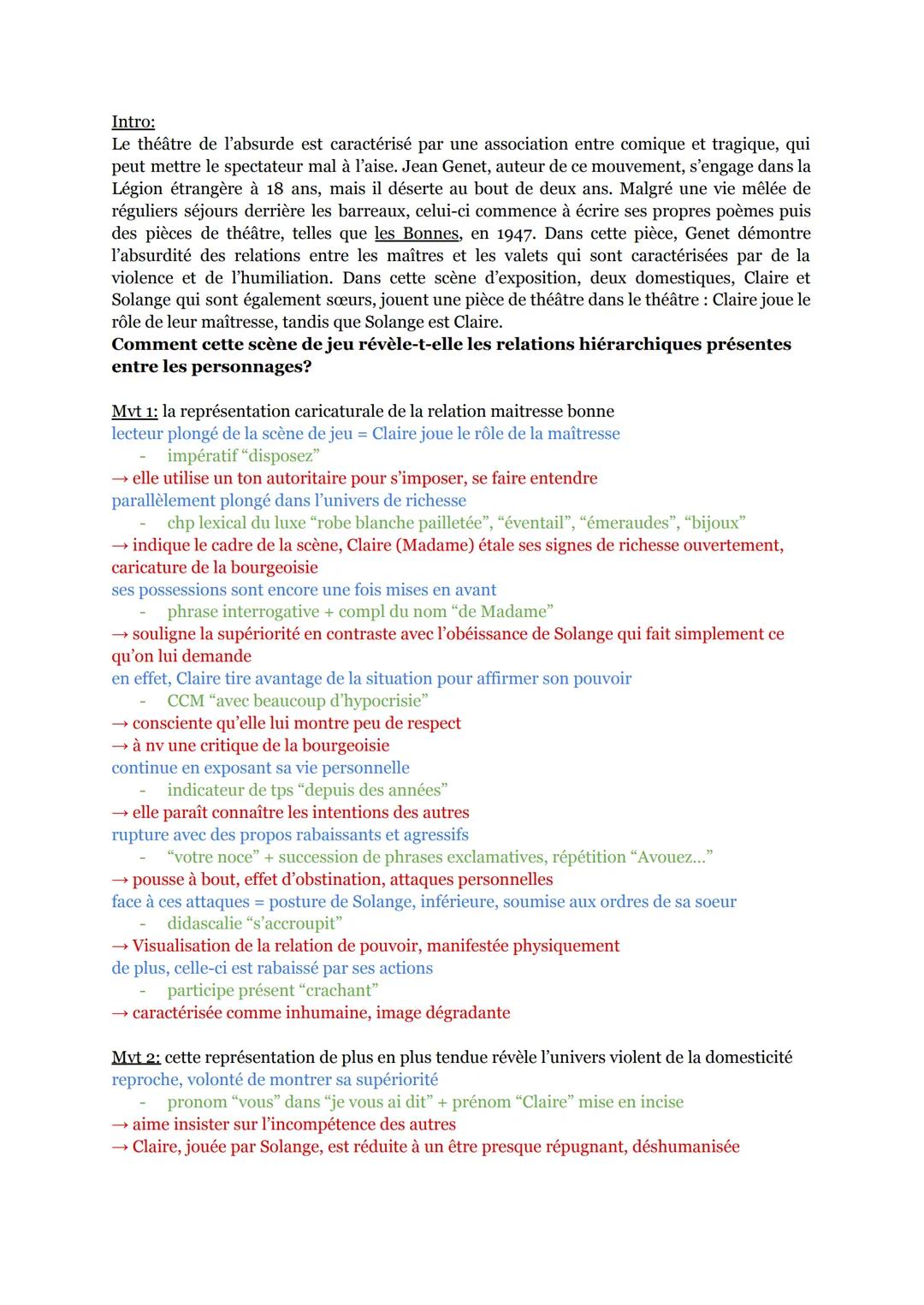 Intro:

Le théâtre de l'absurde est caractérisé par une association entre comique et tragique, qui
peut mettre le spectateur mal à l'aise. J