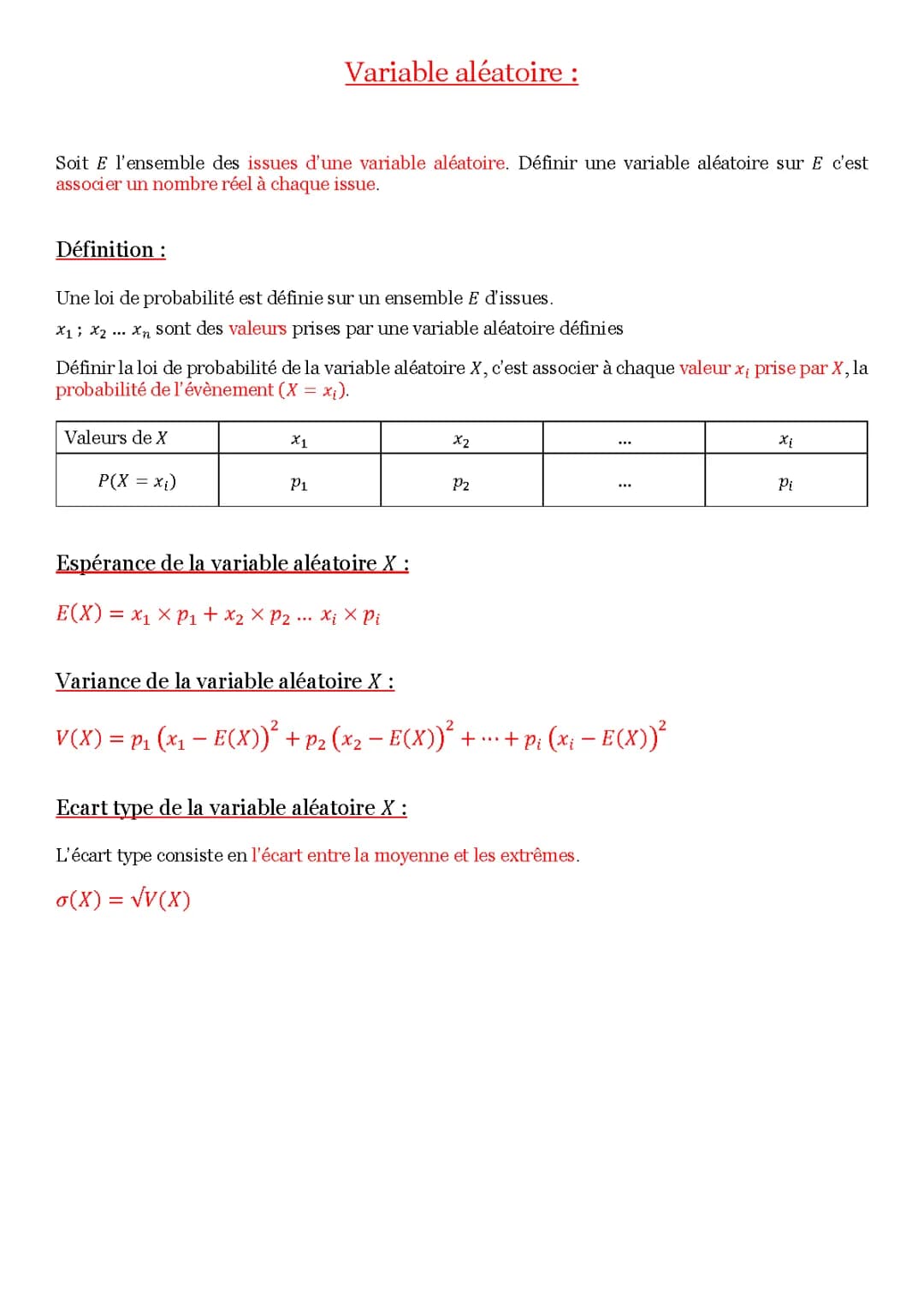 Variable aléatoire