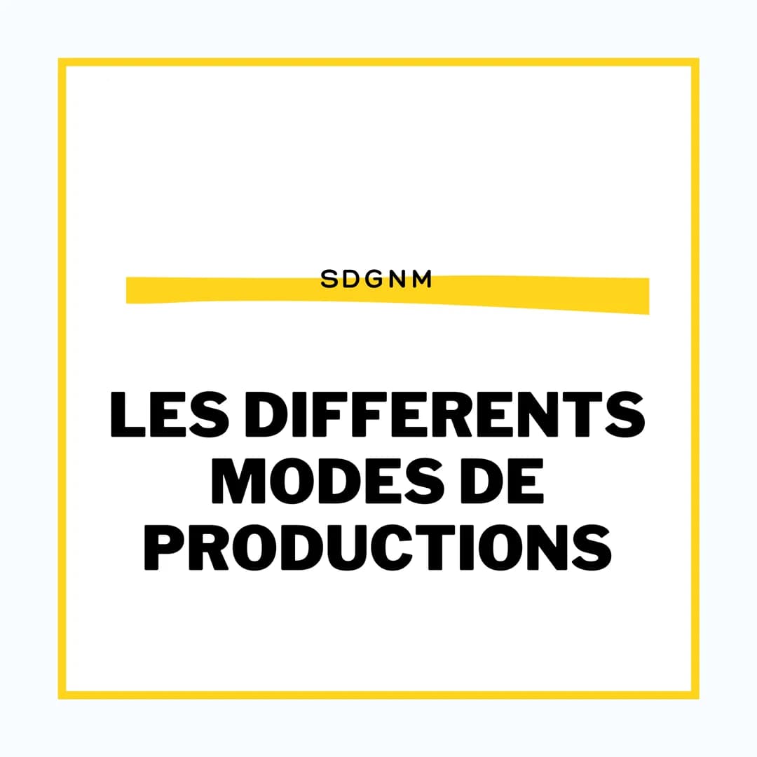 SDGNM
LES DIFFERENTS
MODES DE
PRODUCTIONS LES MODES DE
DE BIEN
La quantité à produire
PRODUCTIONS
Production à l'unité -
bien unique
Product