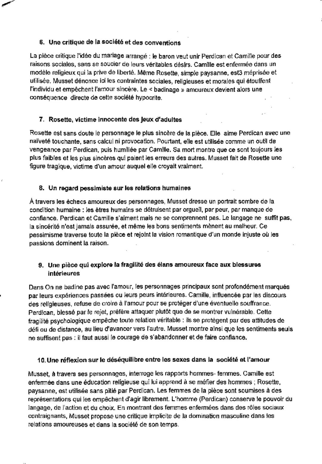 ON NE BADINE PAS AVEC L'AMOUR
1. L'amour comme jeu cruel
Dans la pièce, Perdican et Camille s'aiment mais refusent de se l'avouer. Par orgue