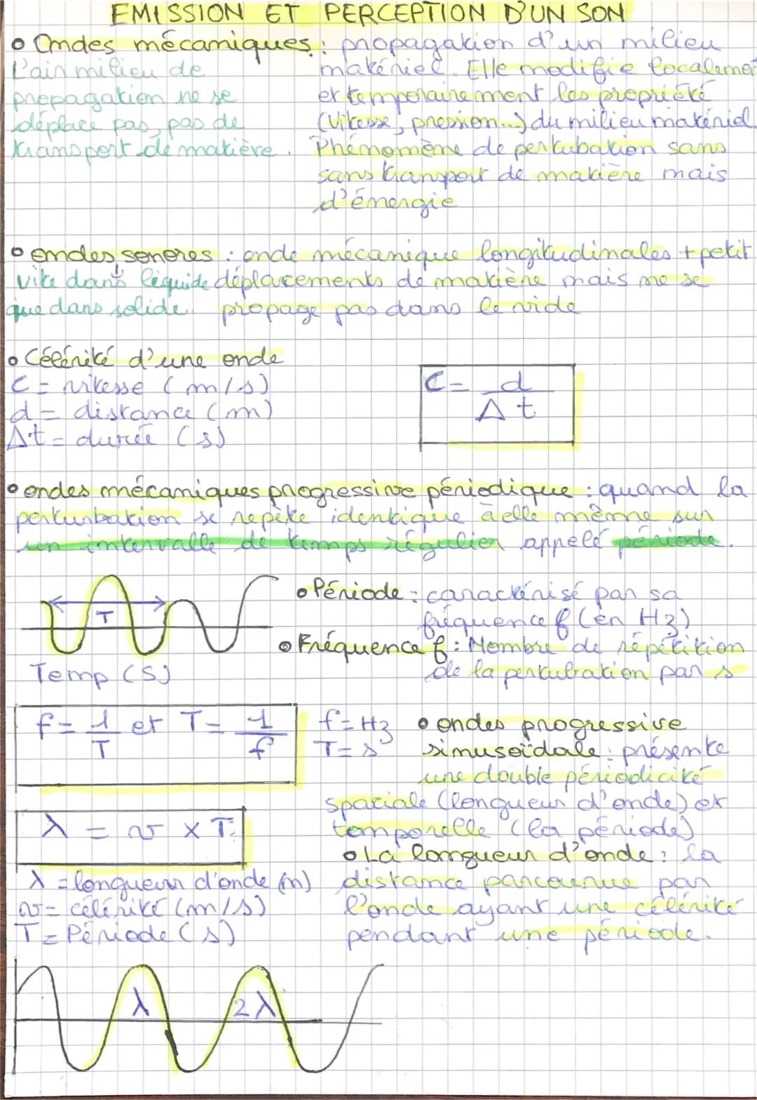 Propagation et caractéristiques d'un son par seconde