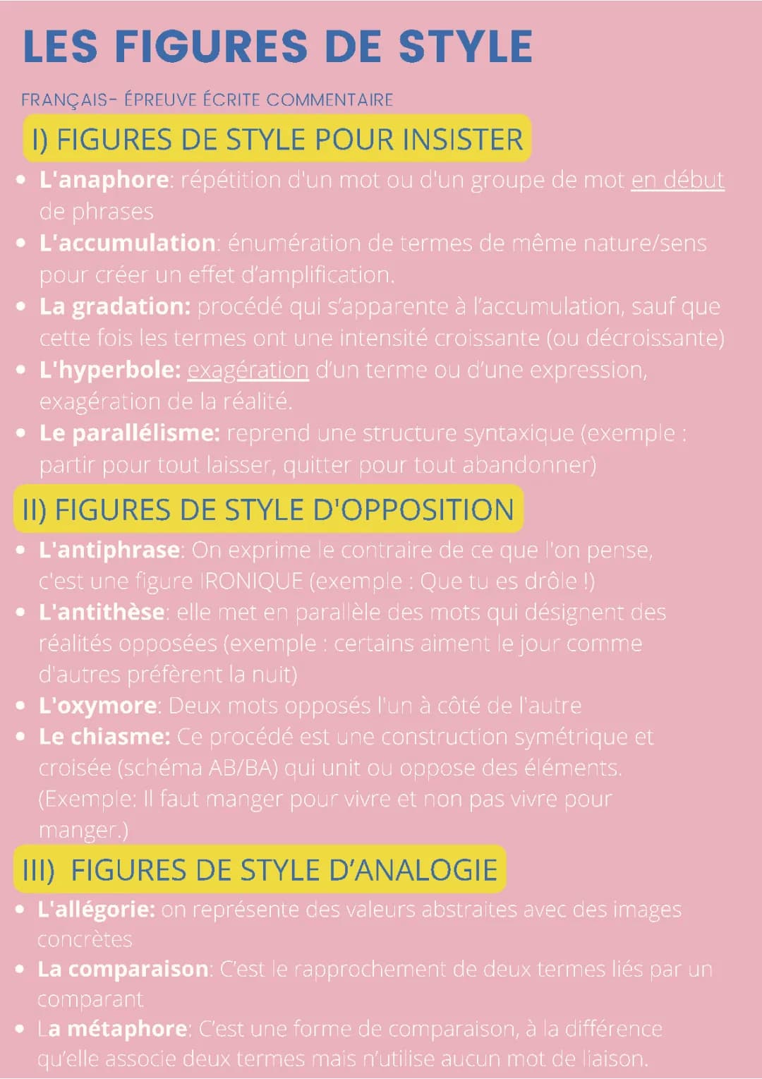 Les figures de style 