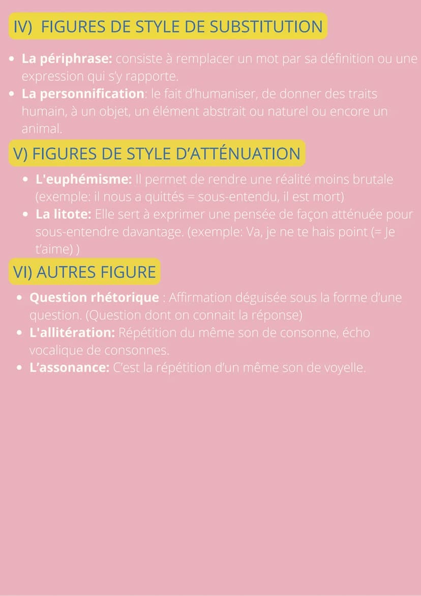 LES FIGURES DE STYLE
FRANÇAIS- ÉPREUVE ÉCRITE COMMENTAIRE
I) FIGURES DE STYLE POUR INSISTER
L'anaphore: répétition d'un mot ou d'un groupe d