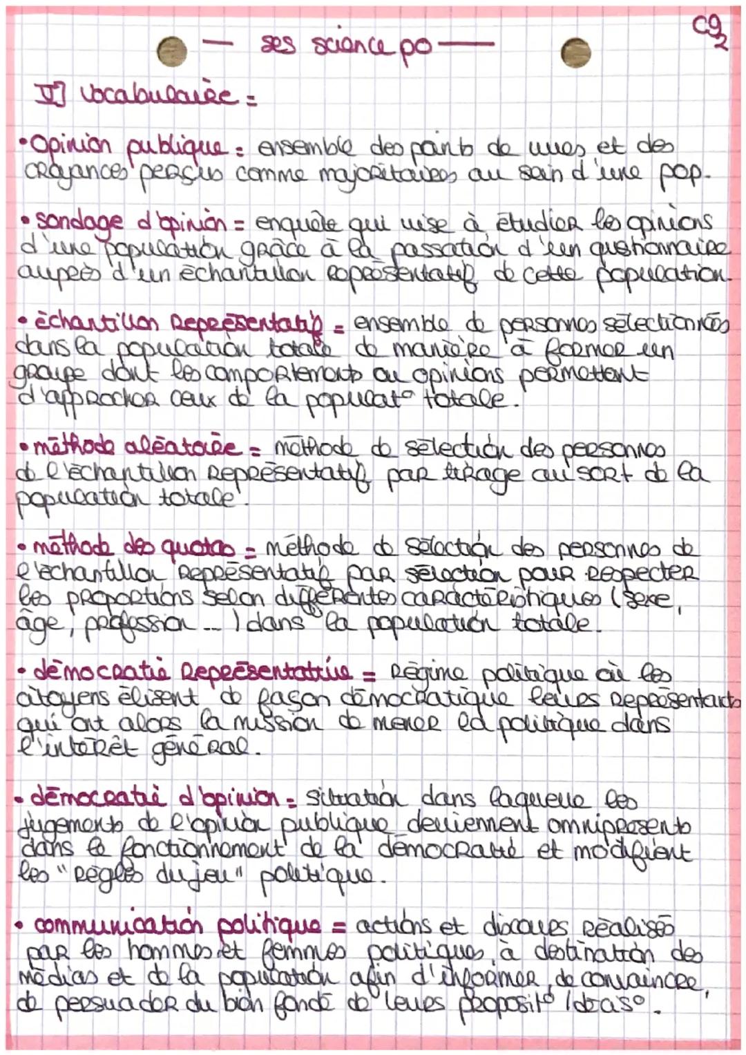 -ses science po
COMMENTE SE FORME ET S'EXPRILE
Le gainion publique ?
I] L'opinion publique caractéristique d'un régime democeanque
→ Apparit