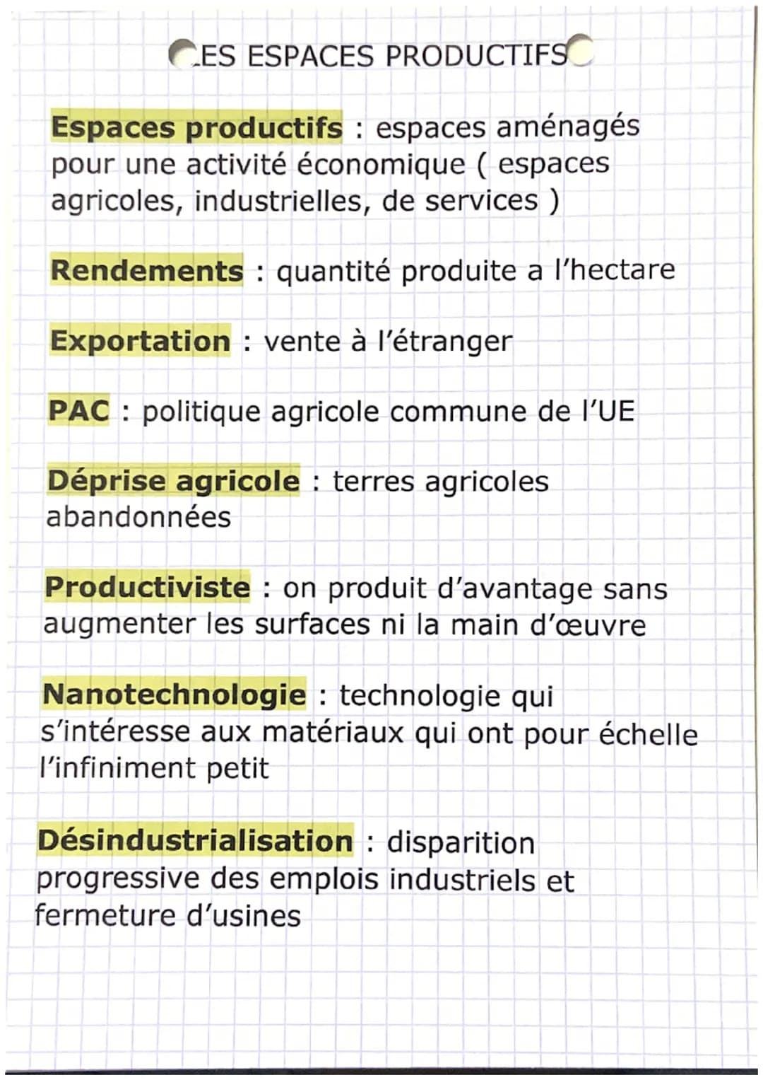 C
LES ESPACES PRODUCTIFS
Les espaces agricoles (ex : grand ouest) :
La France est au premier rang de l'UE car les
agriculteurs ont su s'adap